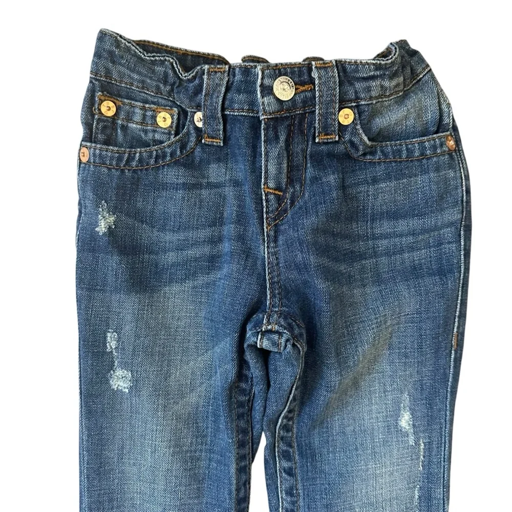 Kids True Religion Elastic Adjustable Waist Flap Pocket Distressed Size 6